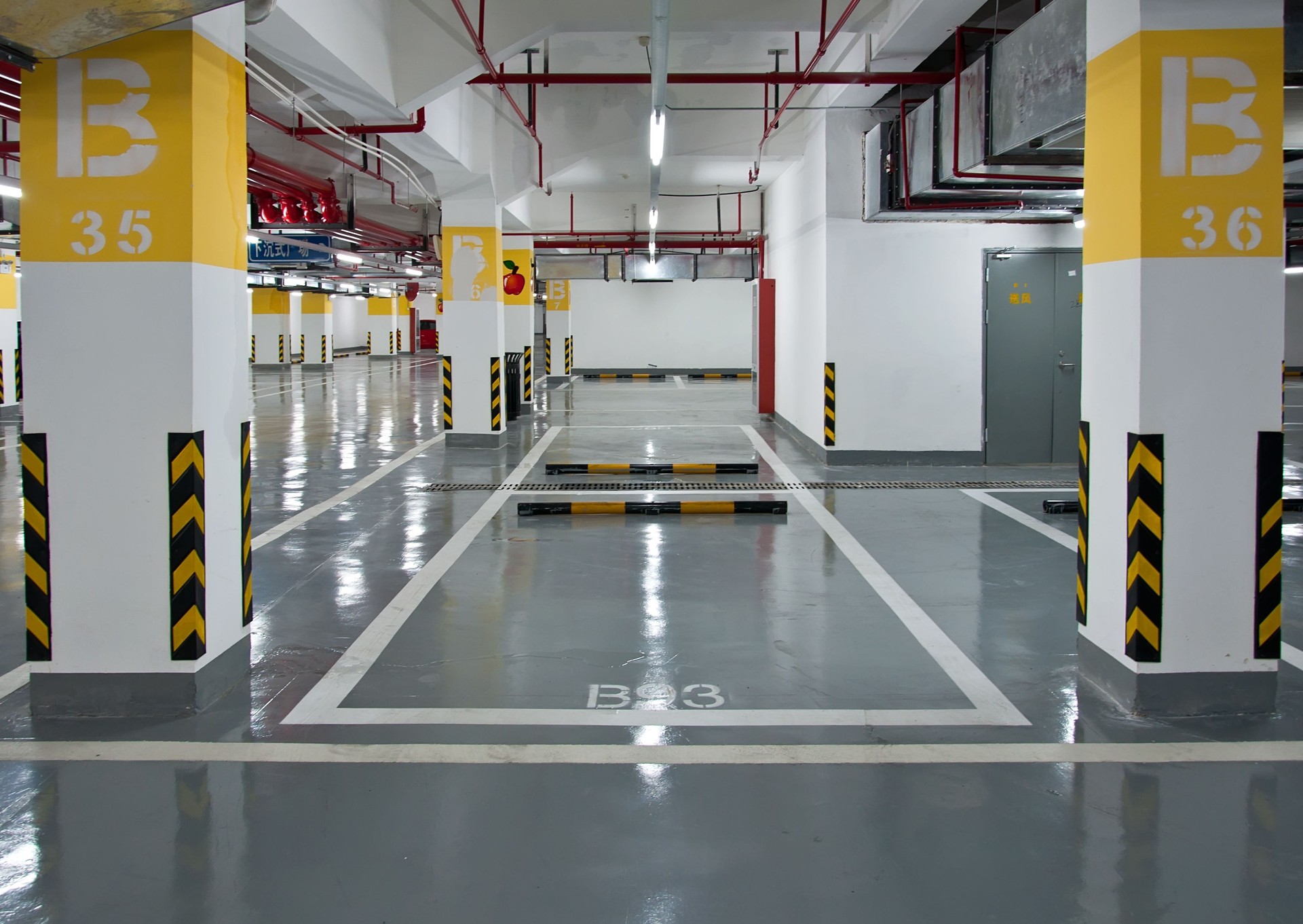 Empty parking lot area